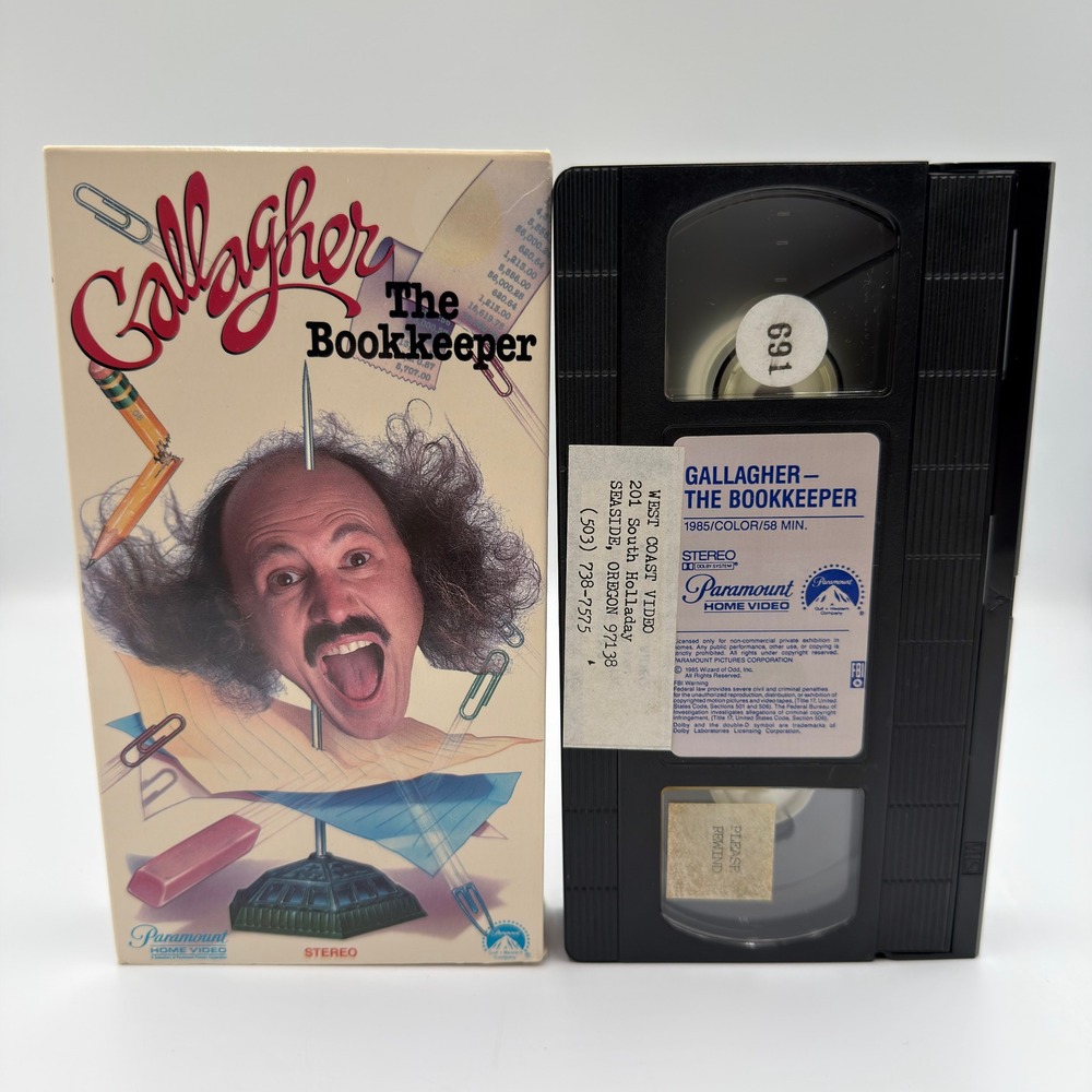 Gallagher The Bookkeeper VHS 1985 Paramount Home Video Sledge-O-Matic 2338